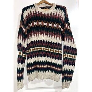 Lake Harmony USA Men's Vintage Men’s Cotton Holliday Sweater size L Crew Neck